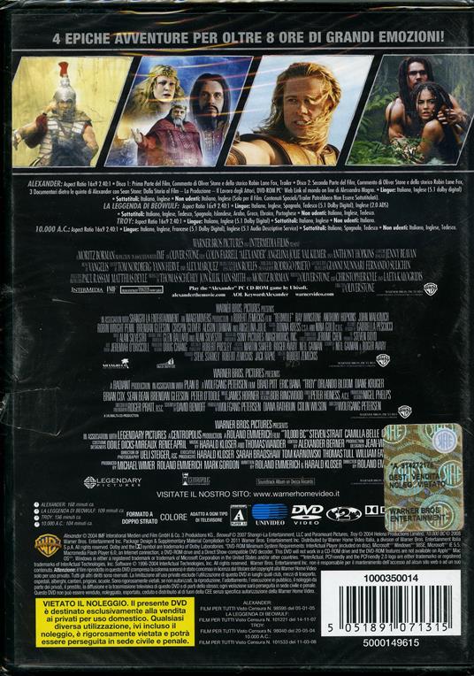 4 grandi film. Epic Collection (4 DVD) di Roland Emmerich,Wolfgang Petersen,Oliver Stone,Robert Zemeckis - 2