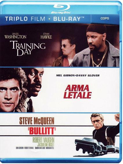 Cops. Training Day. Arma letale. Bullitt (3 Blu-ray) di Richard Donner,Antoine Fuqua,Peter Yates