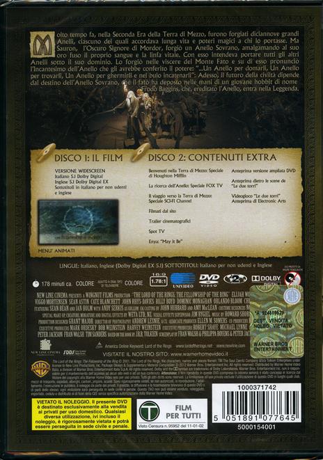 Il Signore degli anelli. La compagnia dell'anello (2 DVD) di Peter Jackson - DVD - 2