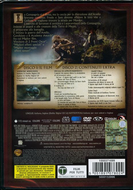 Il Signore degli anelli. Le due torri (2 DVD) di Peter Jackson - DVD - 2