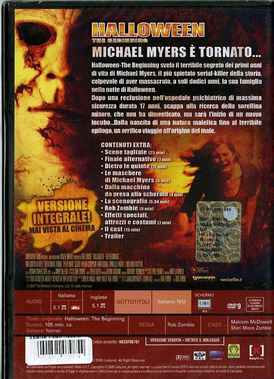 Halloween. The Beginning di Rob Zombie - DVD - 2