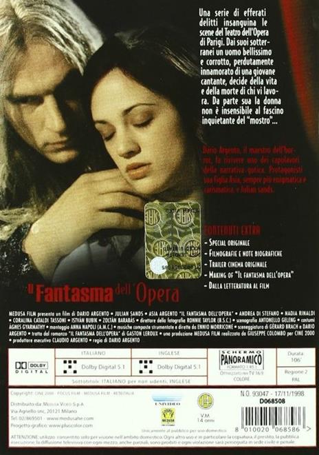 Il fantasma dell'Opera di Dario Argento - DVD - 2