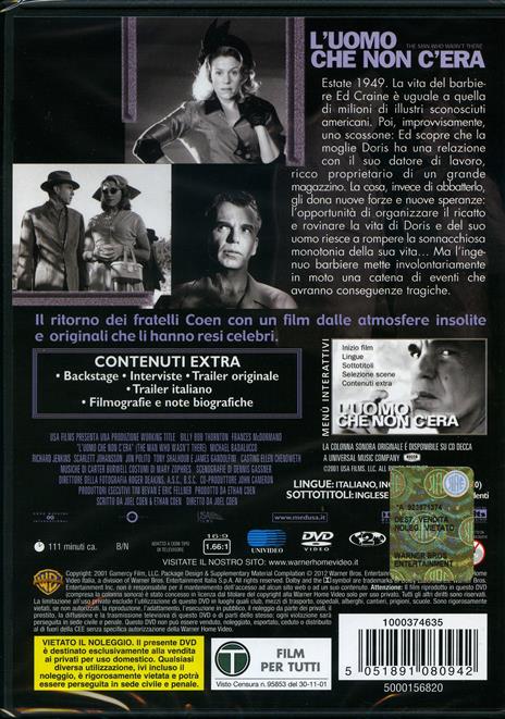 L' uomo che non c'era di Joel Coen - DVD - 2