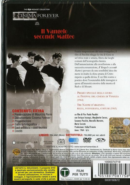Il Vangelo secondo Matteo di Pier Paolo Pasolini - DVD - 2