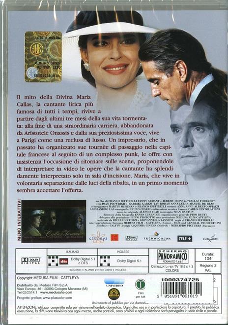 Callas Forever di Franco Zeffirelli - DVD - 2