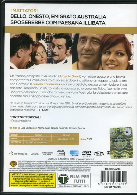 Bello, onesto, emigrato Australia sposerebbe compaesana illibata... di Luigi Zampa - DVD - 2