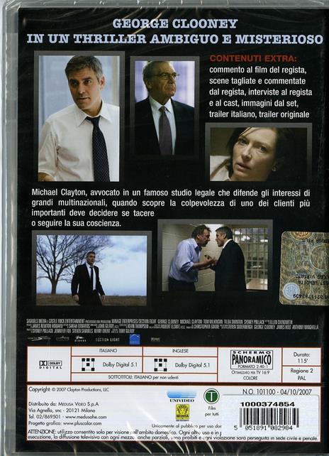 Michael Clayton di Tony Gilroy - DVD - 2