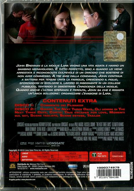 The Next Three Days (2 DVD)<span>.</span> Edizione speciale di Paul Haggis - DVD - 2