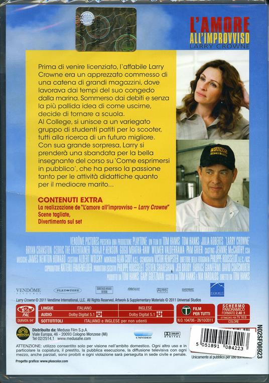 L' amore all'improvviso. Larry Crowne di Tom Hanks - DVD - 2