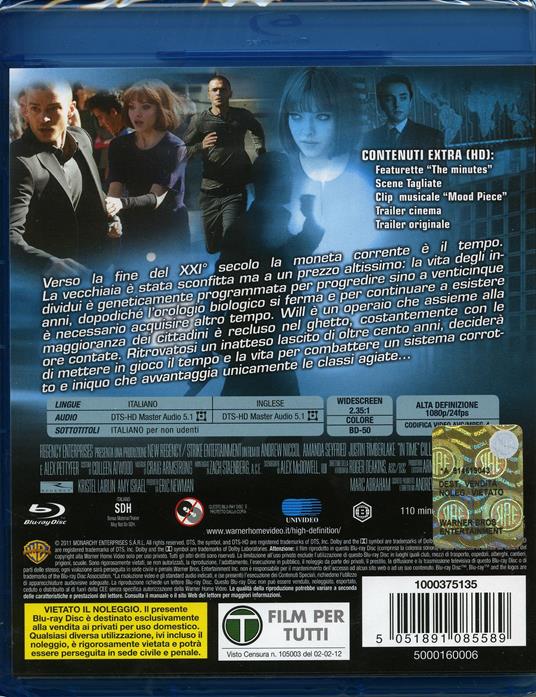 In Time (Blu-ray) di Andrew Niccol - Blu-ray - 2