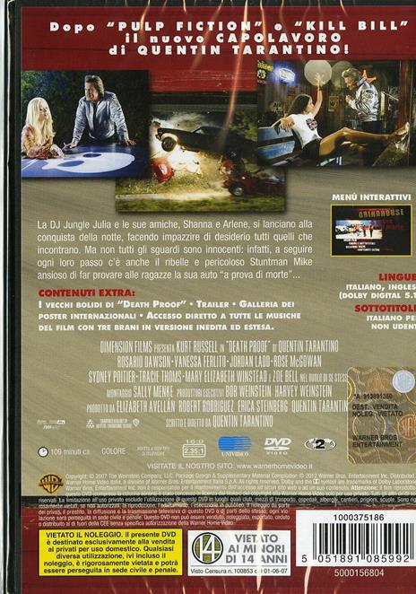 Grindhouse. A prova di morte di Quentin Tarantino - DVD - 2