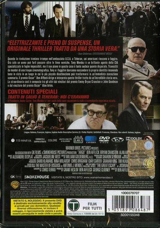 Argo di Ben Affleck - DVD - 2