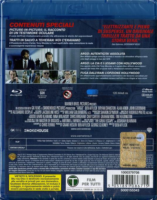 Argo di Ben Affleck - Blu-ray - 2