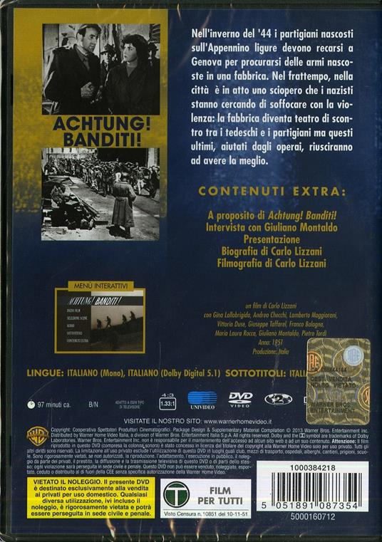 Achtung! Banditi! di Carlo Lizzani - DVD - 2