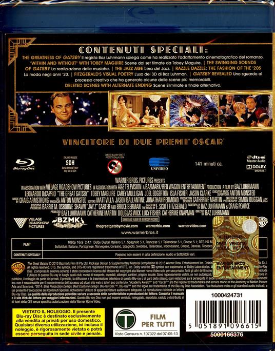 Il grande Gatsby di Baz Luhrmann - Blu-ray - 2