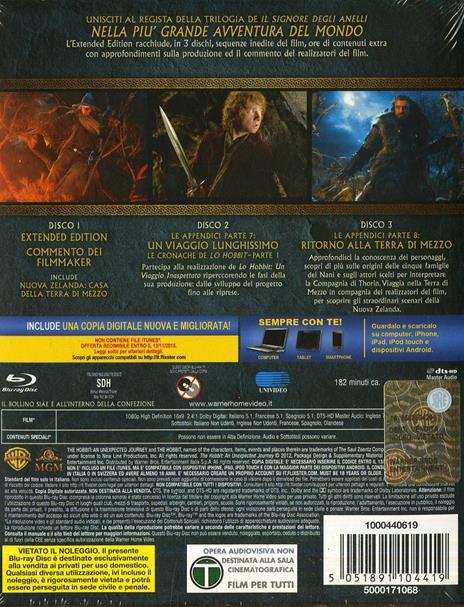 Lo Hobbit. Un viaggio inaspettato (3 Blu-ray) di Peter Jackson - Blu-ray - 2