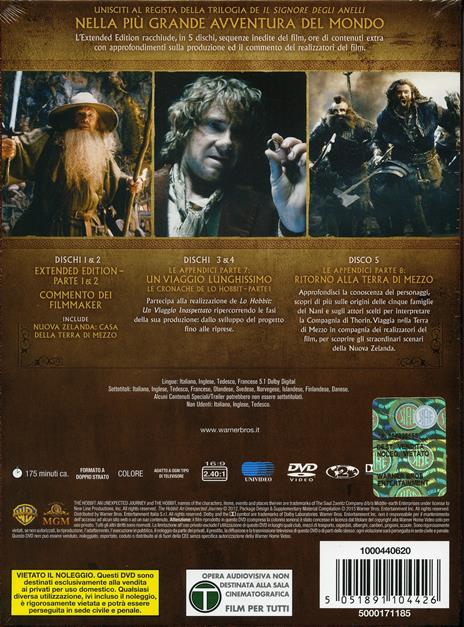 Lo Hobbit. Un viaggio inaspettato (5 DVD) di Peter Jackson - DVD - 2