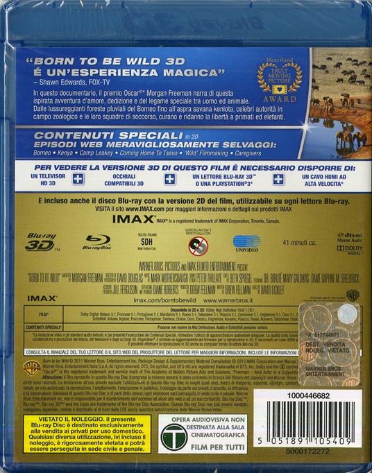 IMAX. Born to Be Wild 3D<span>.</span> versione 3D di David Lickley - Blu-ray 3D - 2