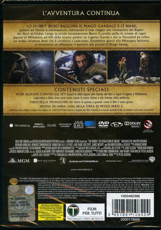 Lo Hobbit. La desolazione di Smaug (2 DVD) di Peter Jackson - DVD - 2