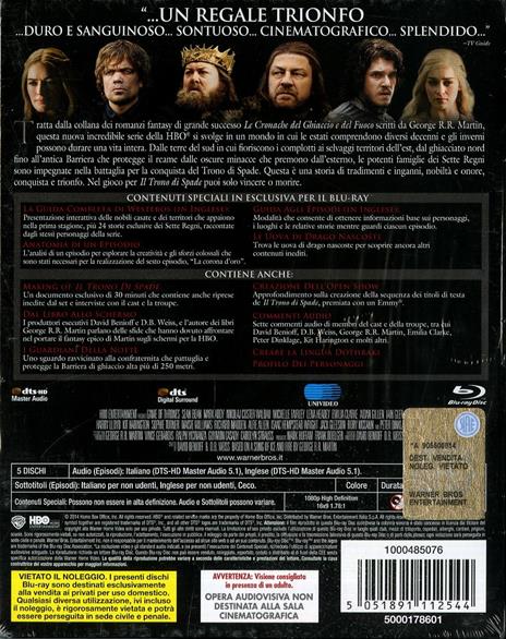 Il trono di spade. Game of Thrones. Stagione 1. Serie TV ita (5 Blu-ray) di Timothy Van Patten,Brian Kirk,Daniel Minahan - Blu-ray - 2