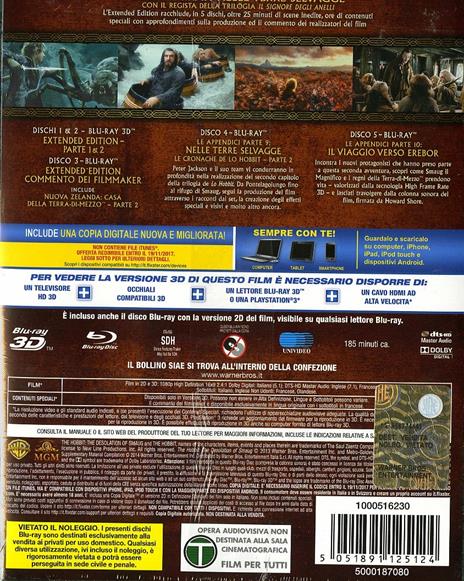 Lo Hobbit. La desolazione di Smaug 3D. Extended Edition (3 Blu-ray + 2 Blu-ray 3D) di Peter Jackson - 2