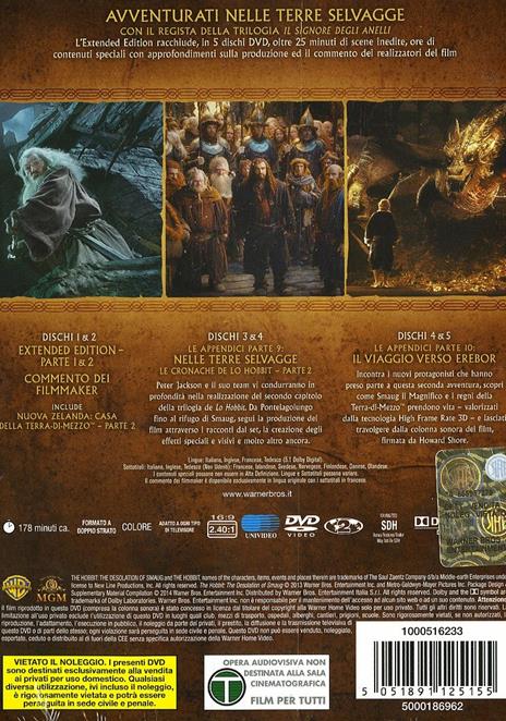 Lo Hobbit. La desolazione di Smaug (5 DVD) di Peter Jackson - DVD - 2