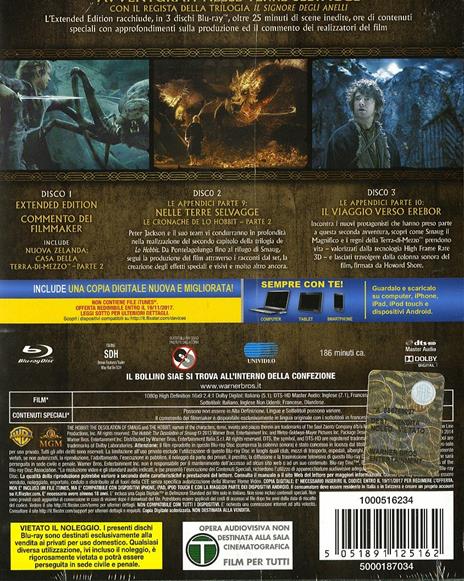 Lo Hobbit. La desolazione di Smaug (3 Blu-ray) di Peter Jackson - Blu-ray - 2