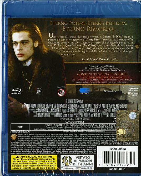 Intervista col vampiro<span>.</span> Special Edition. 20° anniversario di Neil Jordan - Blu-ray - 2