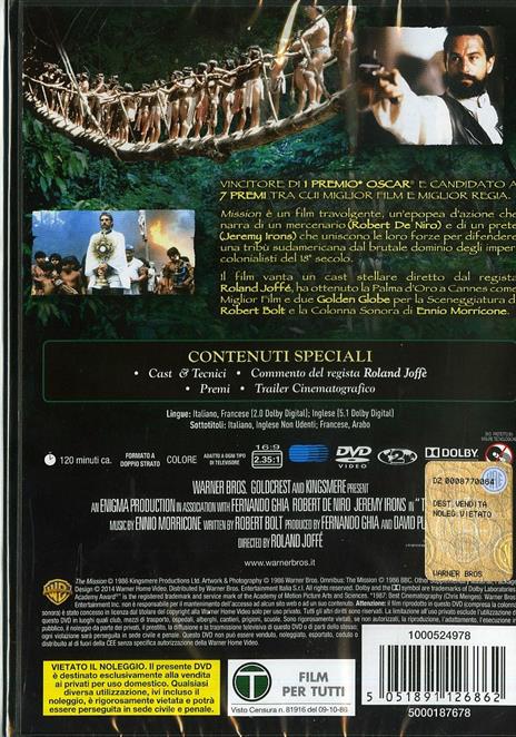 Mission di Roland Joffé - DVD - 2