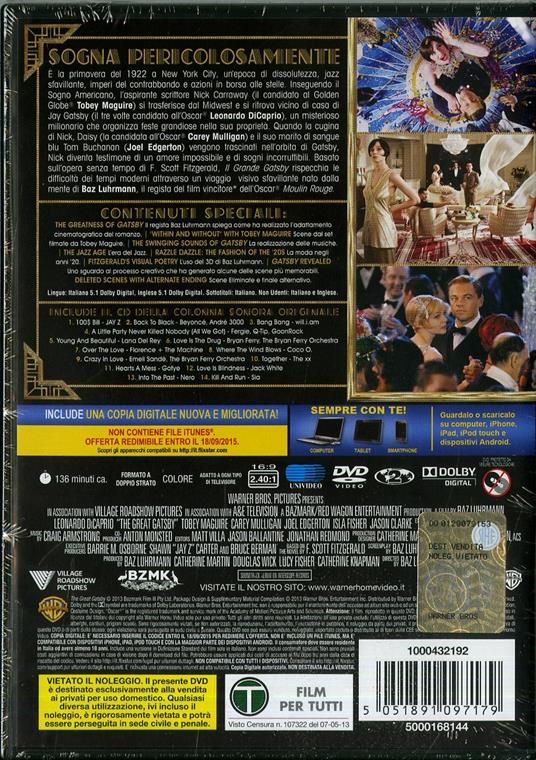 Il grande Gatsby di Baz Luhrmann - DVD - 2
