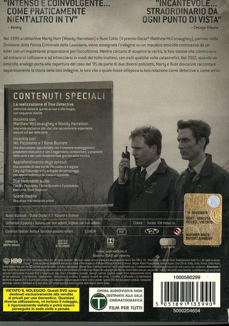 True Detective. Stagione 1. Serie TV ita (3 DVD) di Cary Fukunaga,Justin Lin,Daniel Attias - DVD - 2