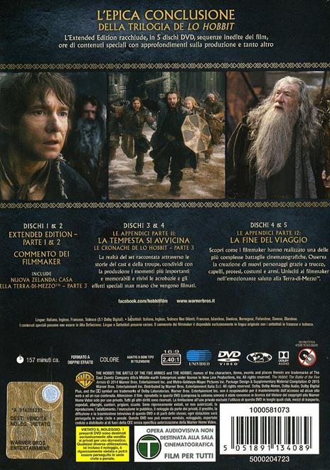 Lo Hobbit. La battaglia delle cinque armate (5 DVD) di Peter Jackson - DVD - 3