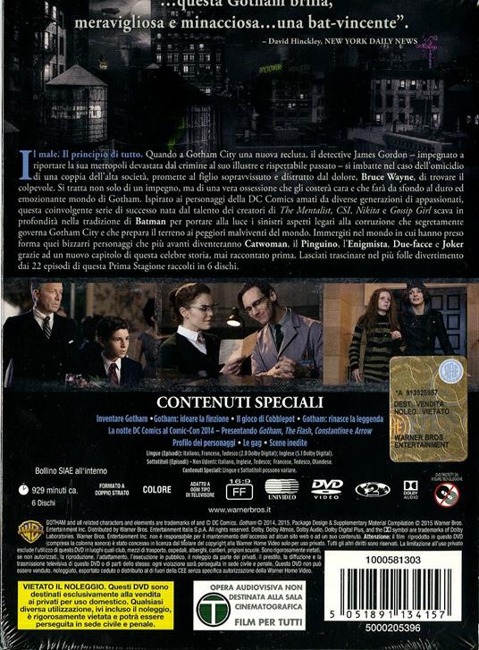 Gotham. Stagione 1 (6 DVD) di T.J. Scott,Danny Cannon,Paul A. Edwards - DVD - 2