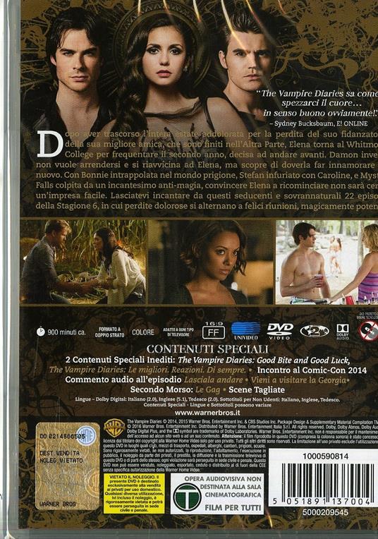 The Vampire Diaries. Stagione 6. Serie TV ita (5 DVD) di Chris Grismer,Wendey Stanzler,Lance Anderson - DVD - 2