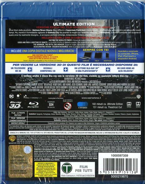 Batman v Superman. Dawn of Justice 3D (Blu-ray + Blu-ray 3D) di Zack Snyder - 8
