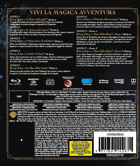 Harry Potter. La collezione completa degli 8 film (8 Blu-ray) di Chris Columbus,Alfonso Cuaron,Mike Newell,David Yates - 3