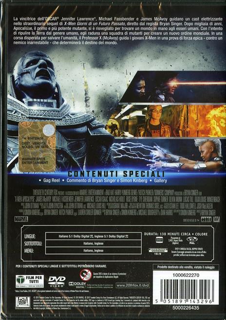X-Men. Apocalisse (DVD) di Bryan Singer - DVD - 8