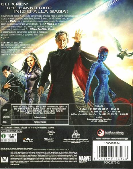 X-Men Trilogy (3 Blu-ray) di Brett Ratner,Bryan Singer - 2