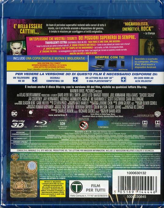 Suicide Squad (Blu-ray + Blu-ray 3D) di David Ayer - Blu-ray + Blu-ray 3D - 8