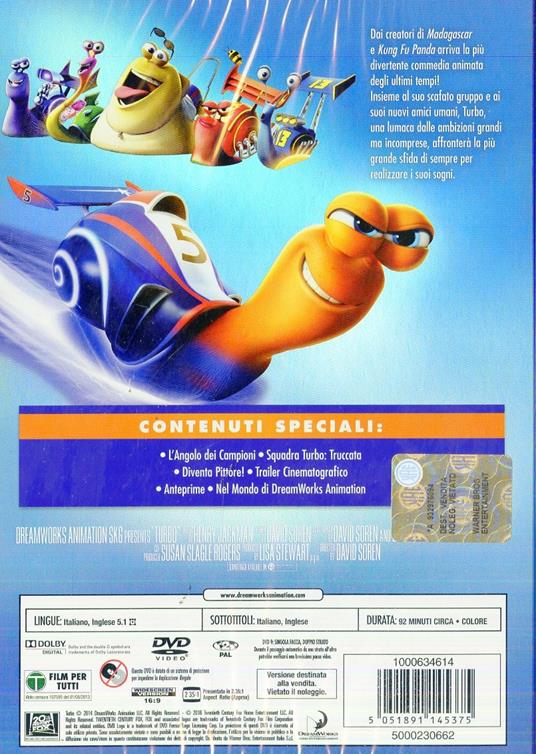 Turbo di David Soren - DVD - 2