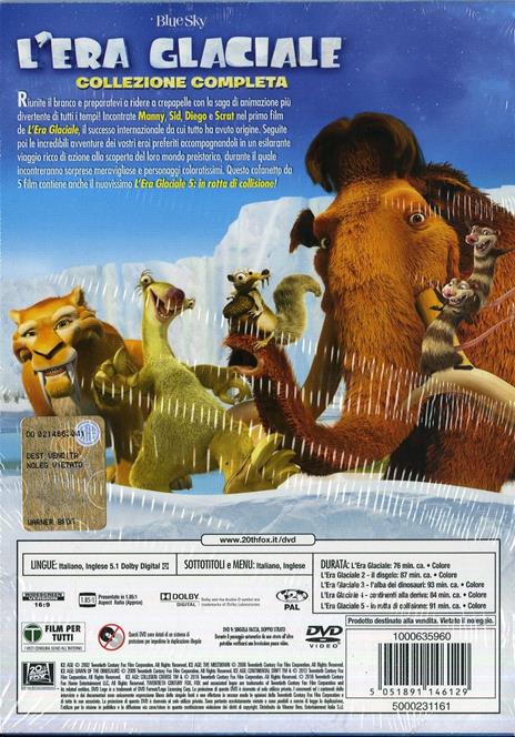 L' era glaciale 1 - 5 (5 DVD) di Galen Tan Chu,Steve Martino,Carlos Saldanha,Mike Thurmeier,Chris Wedge - 2