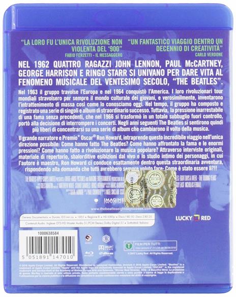 The Beatles. Eight Days a Week (Blu-ray) di Ron Howard - Blu-ray - 2