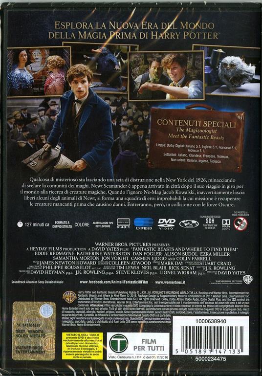 Animali fantastici e dove trovarli (DVD) di David Yates - DVD - 10