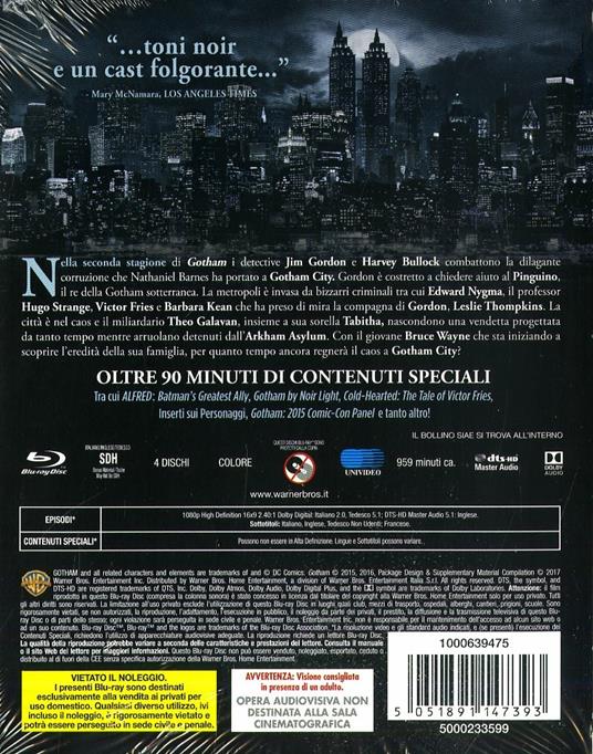Gotham. Stagione 2 (4 Blu-ray) di T.J. Scott,Danny Cannon,Paul A. Edwards - Blu-ray - 2