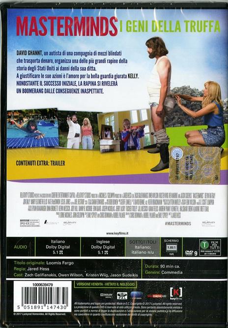 Masterminds. I geni della truffa di Jared Hess - DVD - 2