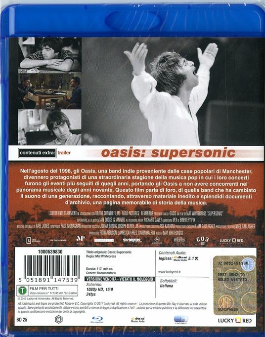 Oasis: Supersonic di Mat Whitecross - Blu-ray - 2