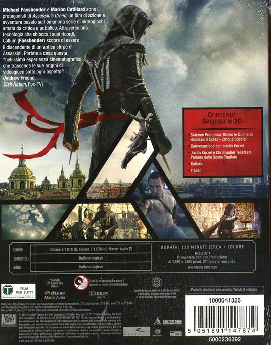 Assassin's Creed (Blu-ray + Blu-ray 3D) di Justin Kurzel - Blu-ray + Blu-ray 3D - 10