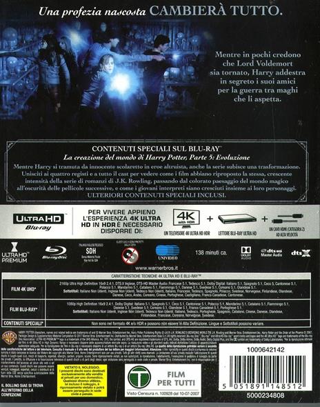 Harry Potter e l'ordine della Fenice (Blu-ray + Blu-ray 4K Ultra HD) di David Yates - 2