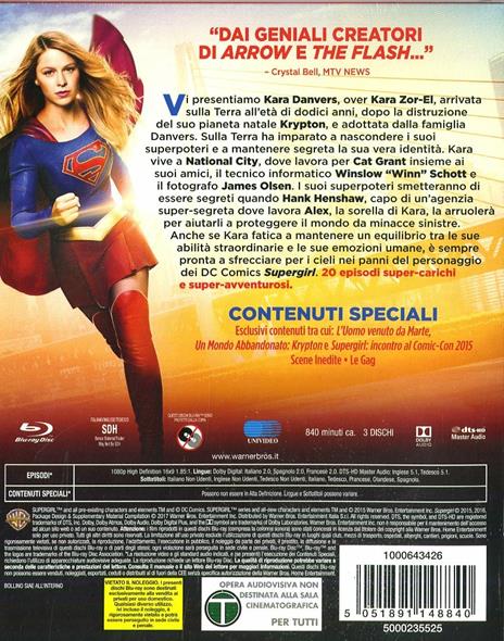 Supergirl. Stagione 1. Serie TV ita (3 Blu-ray) di Glen Winter,Larry Teng,Dermott Downs - Blu-ray - 2