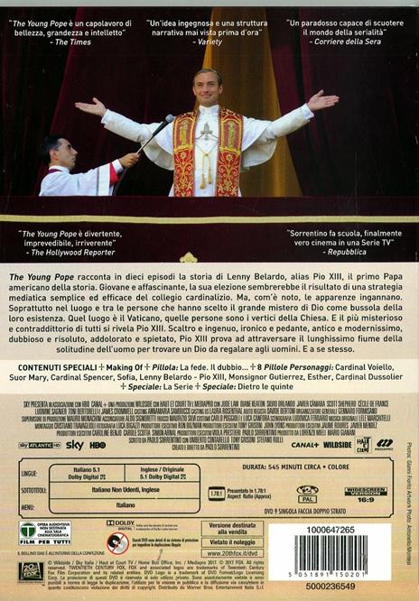 The Young Pope. Serie TV ita (4 DVD) di Paolo Sorrentino - DVD - 2